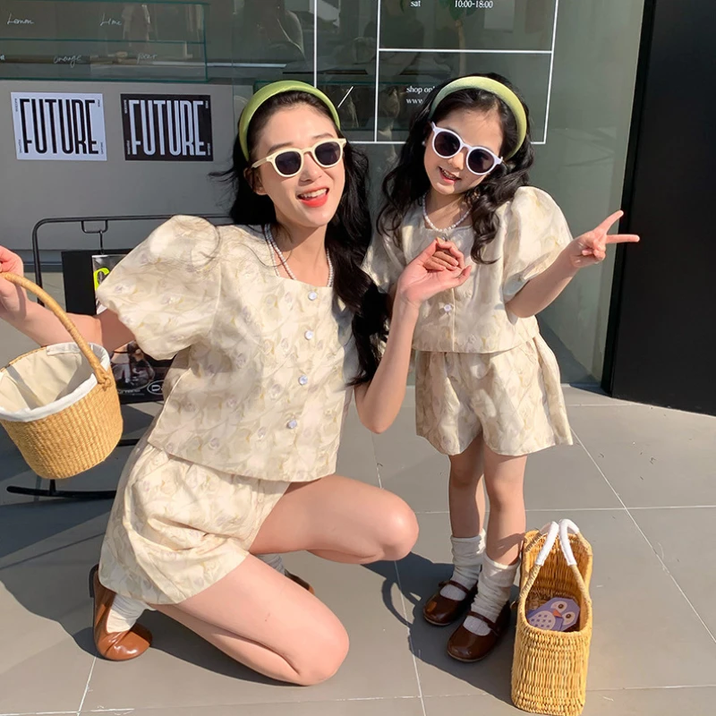 Baby Clothing For Summer - Mom and Daughter Equal Sets Clothes