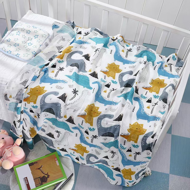 Muslin Swaddle Wrap - Multi-function Soft Light Breathable Printed Bamboo