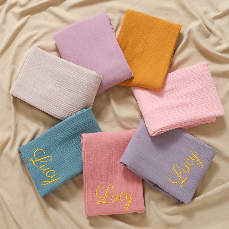 Personalized Name Embroidered  - Muslin Swaddle Wrap review and price